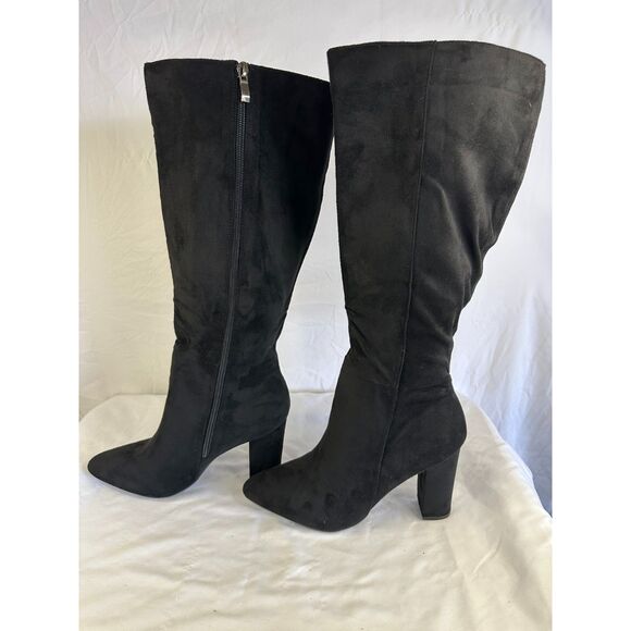 Couto Women's Faux Suede Knee Boots Size Zipper 3.5" Block Heel Size 9 NIB - Picture 3 of 4